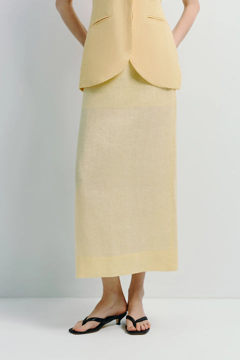 Adan Linen Skirt Yellow