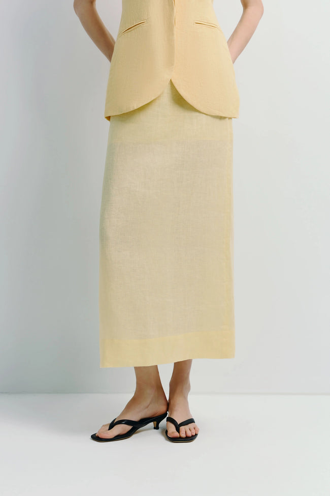 Adan Linen Skirt Yellow