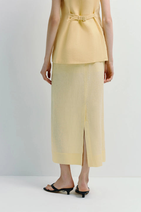 Adan Linen Skirt Yellow