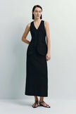 Adan Linen Vest Black