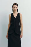 Adan Linen Vest Black