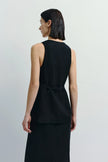 Adan Linen Vest Black