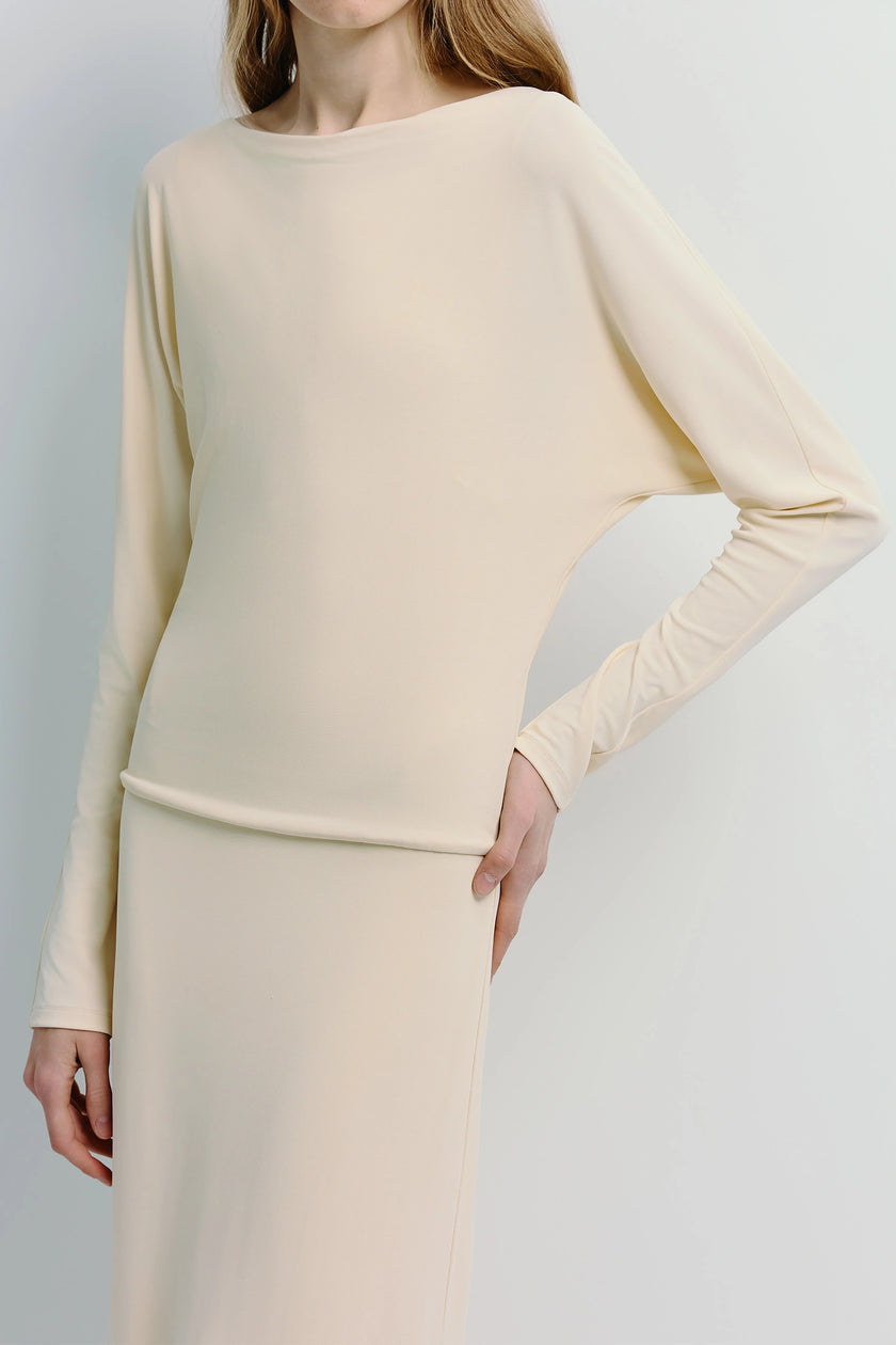 Cream Agla Dolman Sleeve Dress with dolman sleeves in viscose-spandex blend