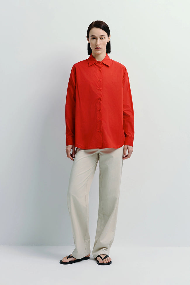 Alda Button Down Shirt Red