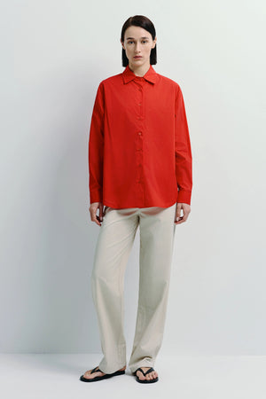 Alda Button Down Shirt Red