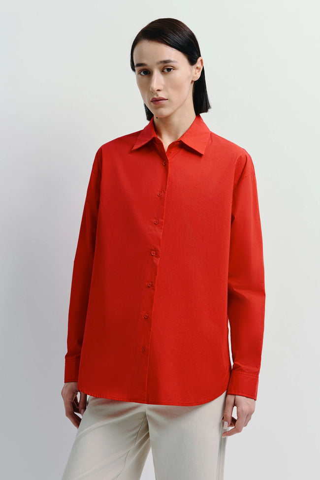 Alda Button Down Shirt Red