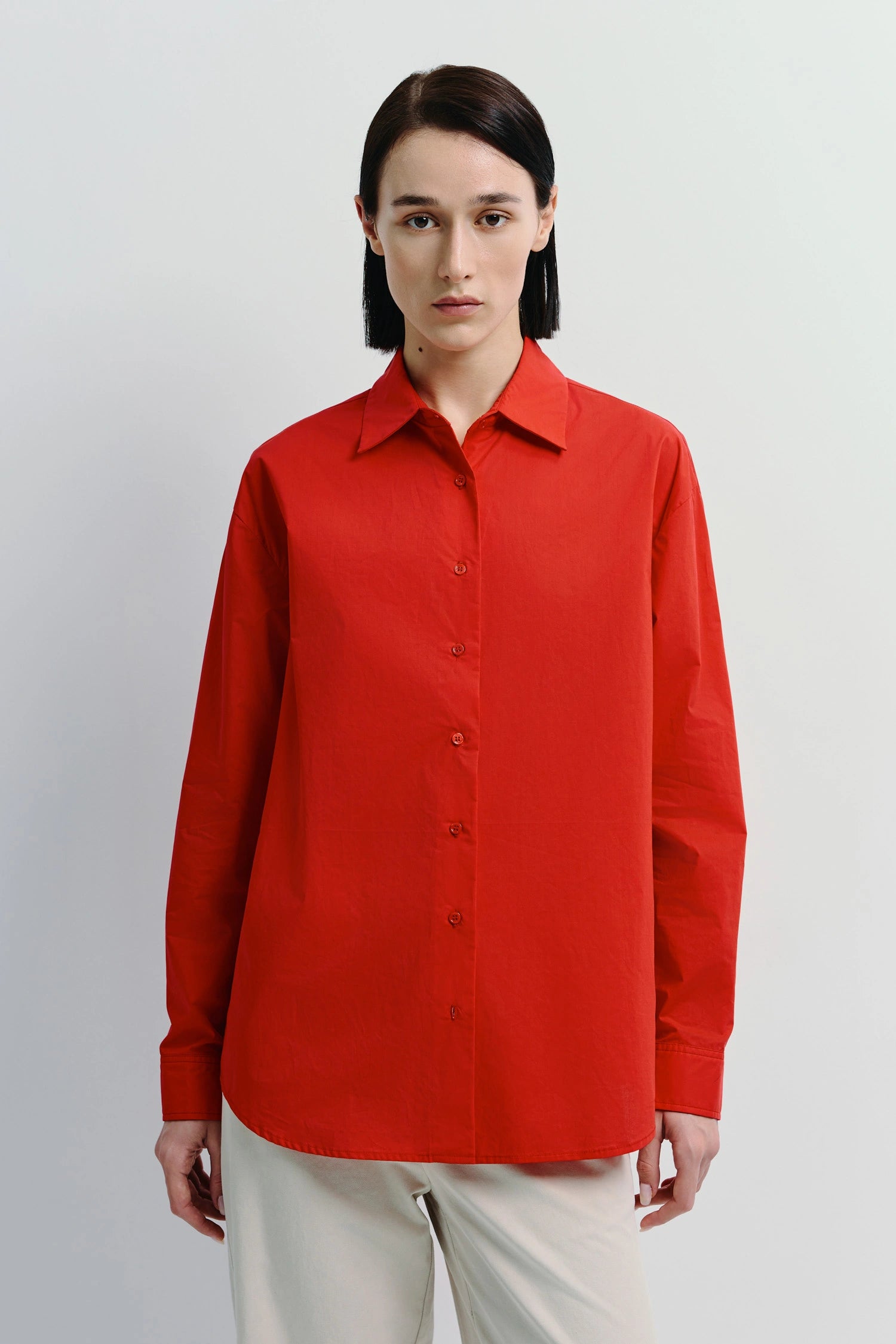 Alda Button Down Shirt Red