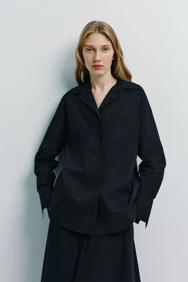 Andra Poplin Shirt Black