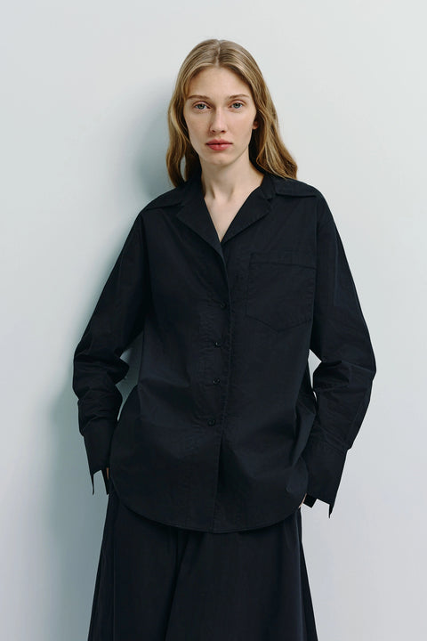 Andra Poplin Shirt Black