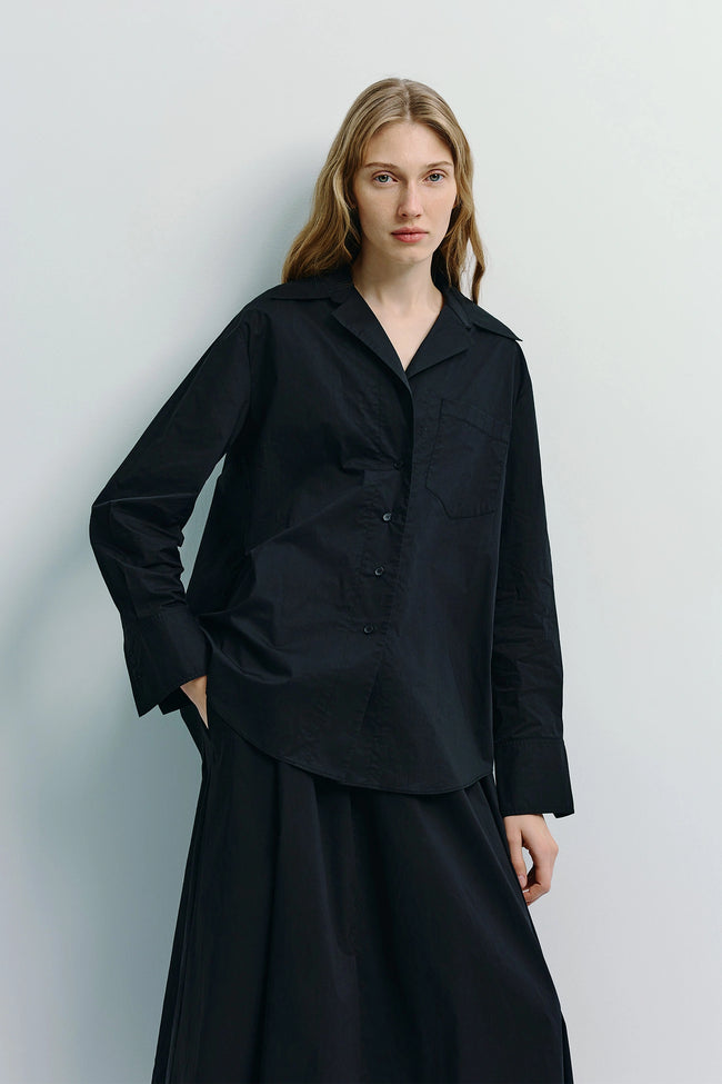 Andra Poplin Shirt Black