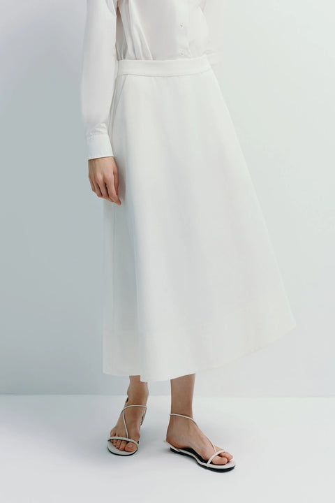 Clive Asymmetric Skirt White