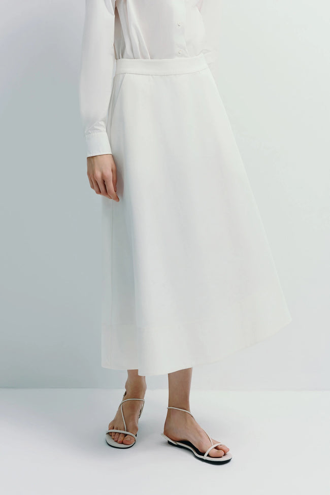 Clive Asymmetric Skirt White