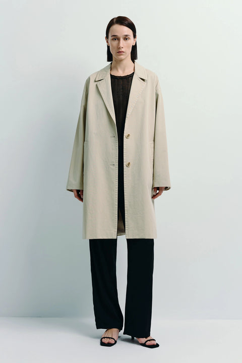 Dune Cotton Twill Coat Taupe