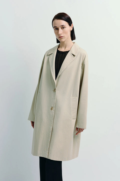 Dune Cotton Twill Coat Taupe