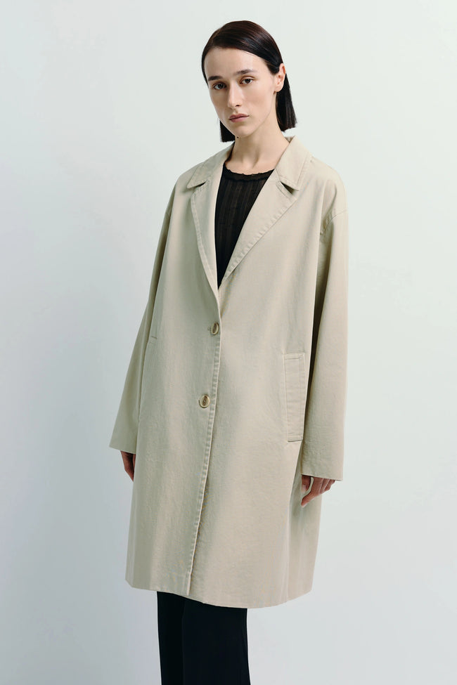 Dune Cotton Twill Coat Taupe