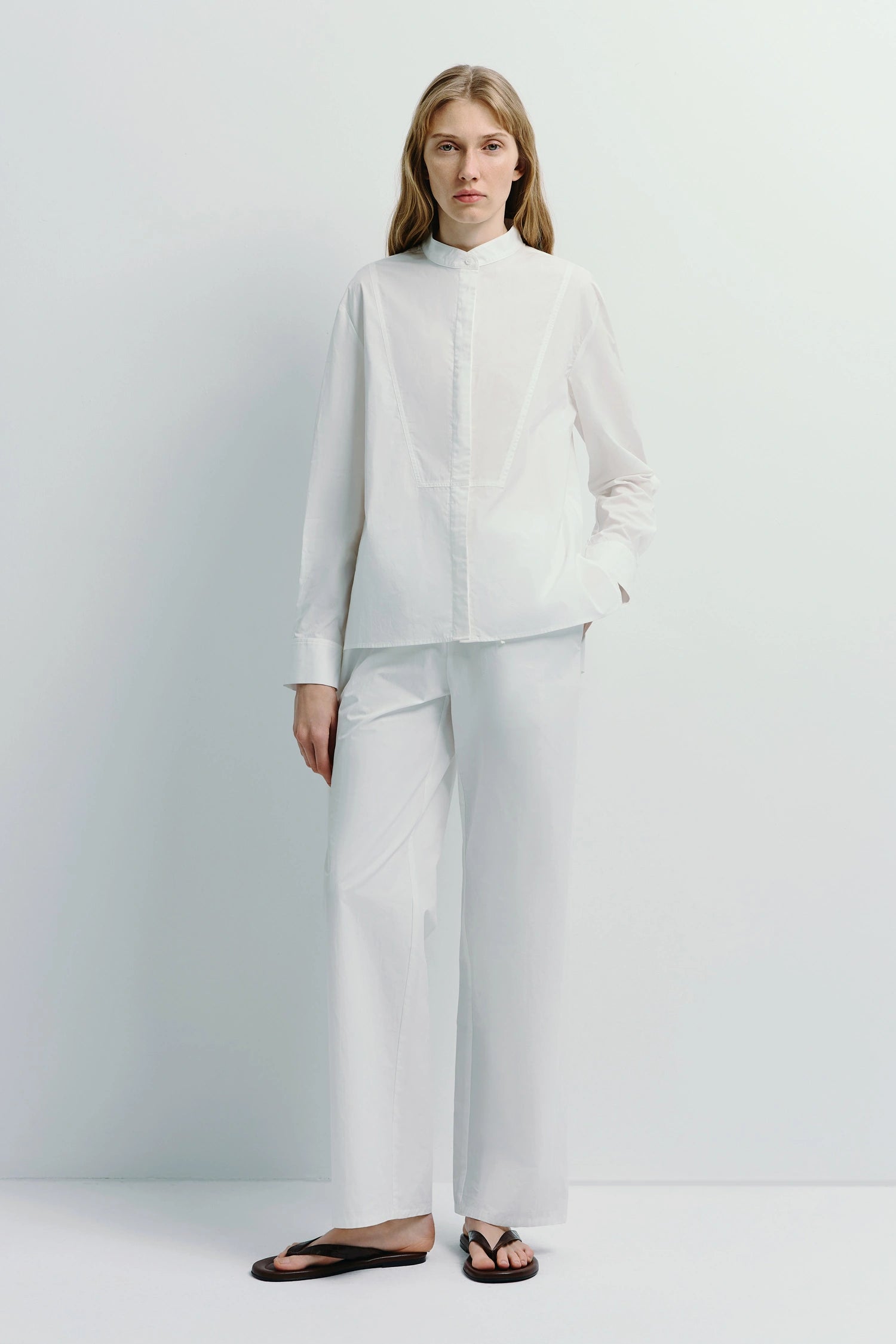 Frannie Poplin Pant White