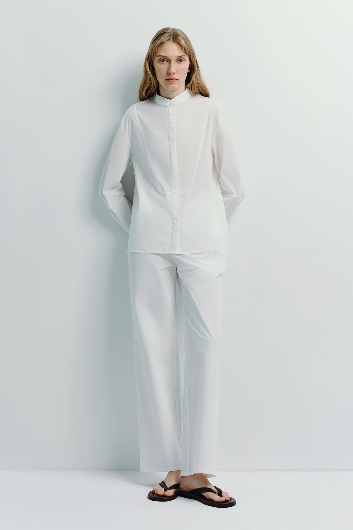 Frannie Poplin Pant White