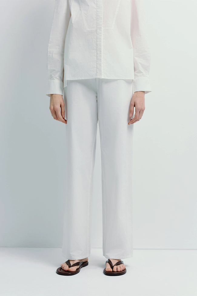 Frannie Poplin Pant White