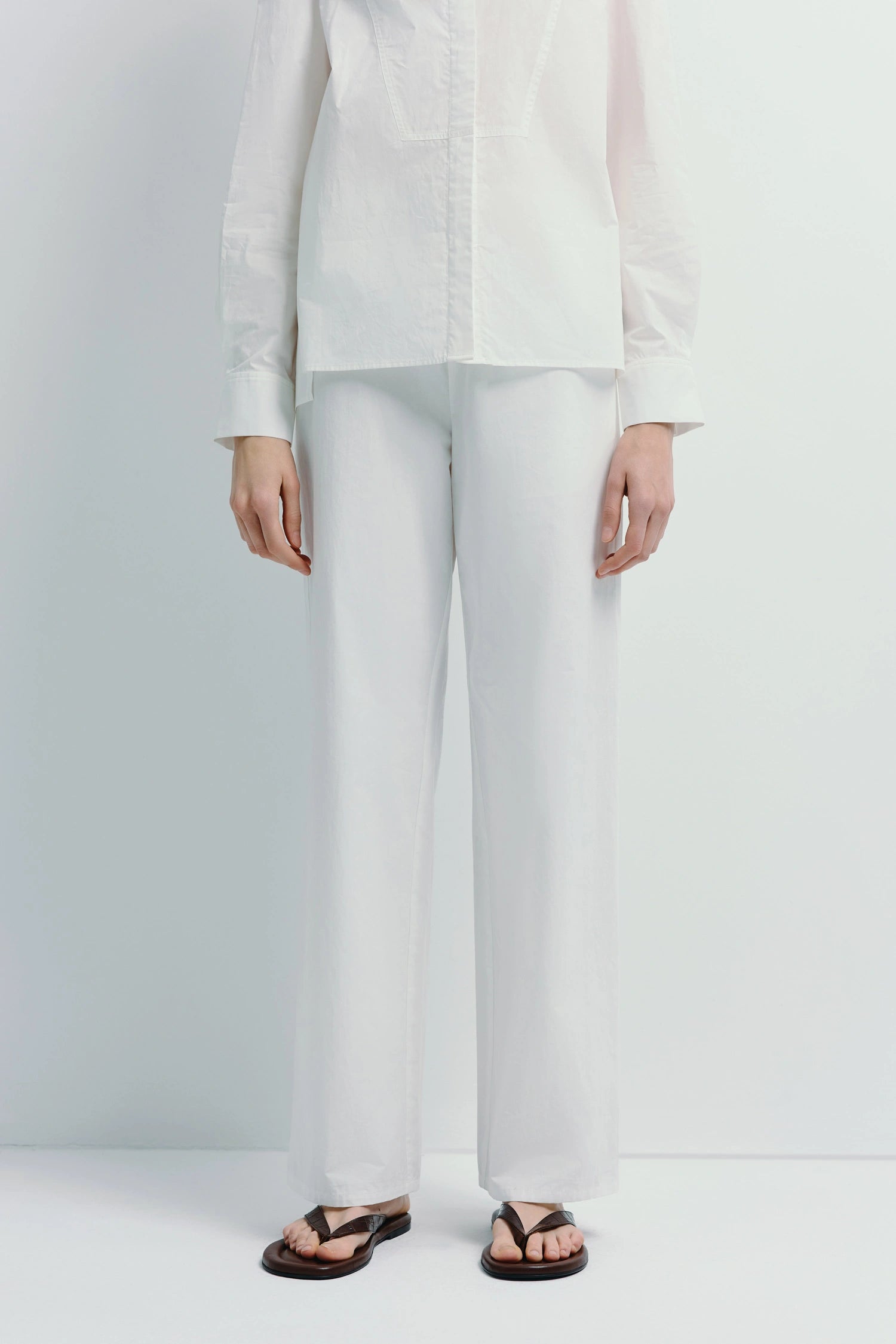 Frannie Poplin Pant White