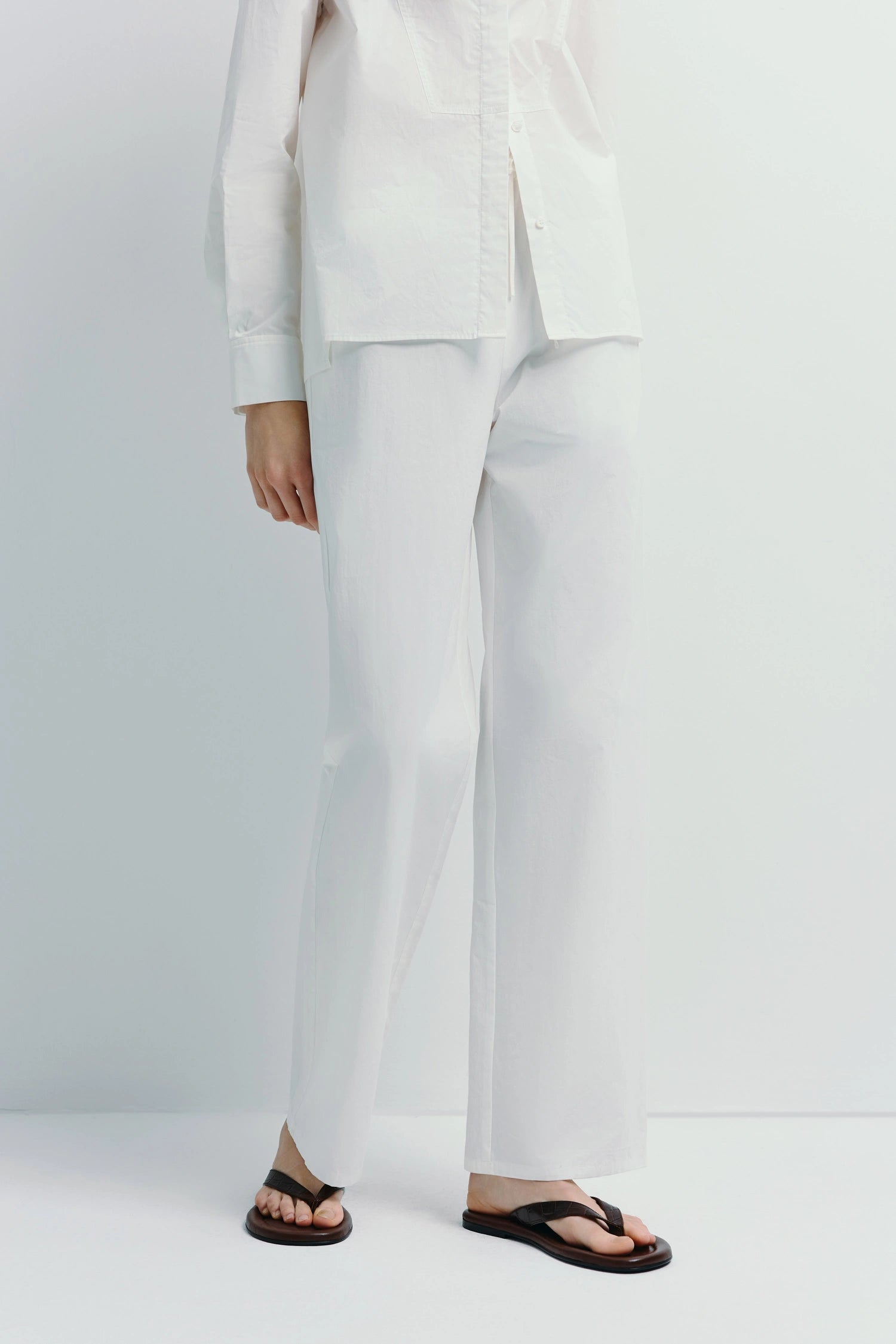 Frannie Poplin Pant White