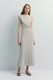 Gianna Cupro Dress Oat