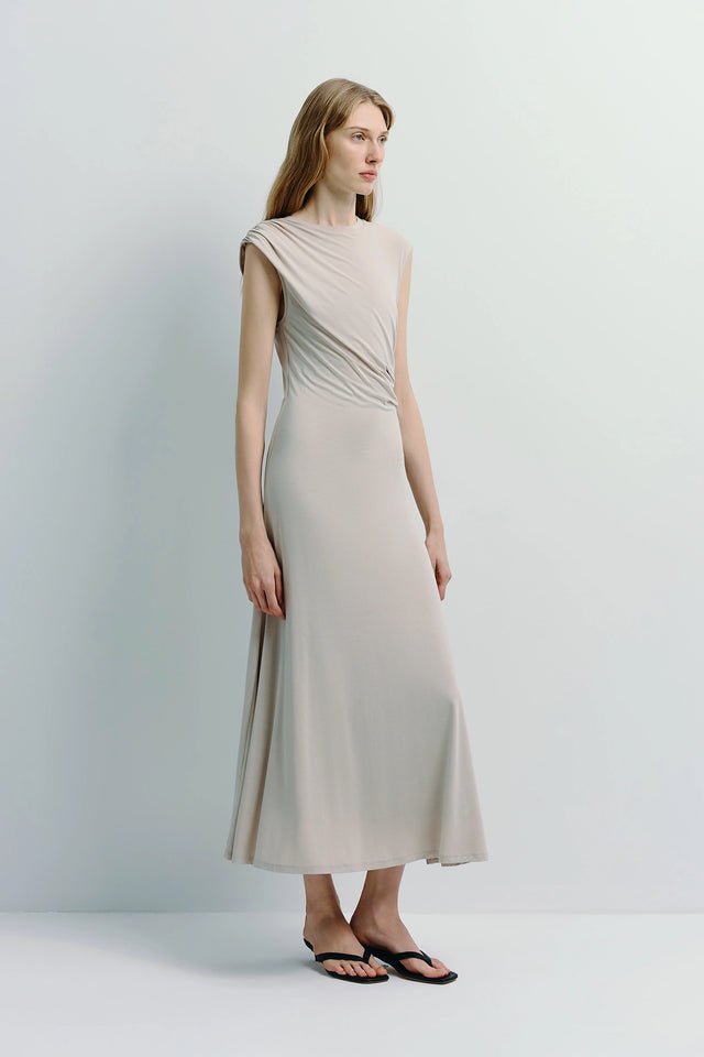 Gianna Cupro Dress Oat