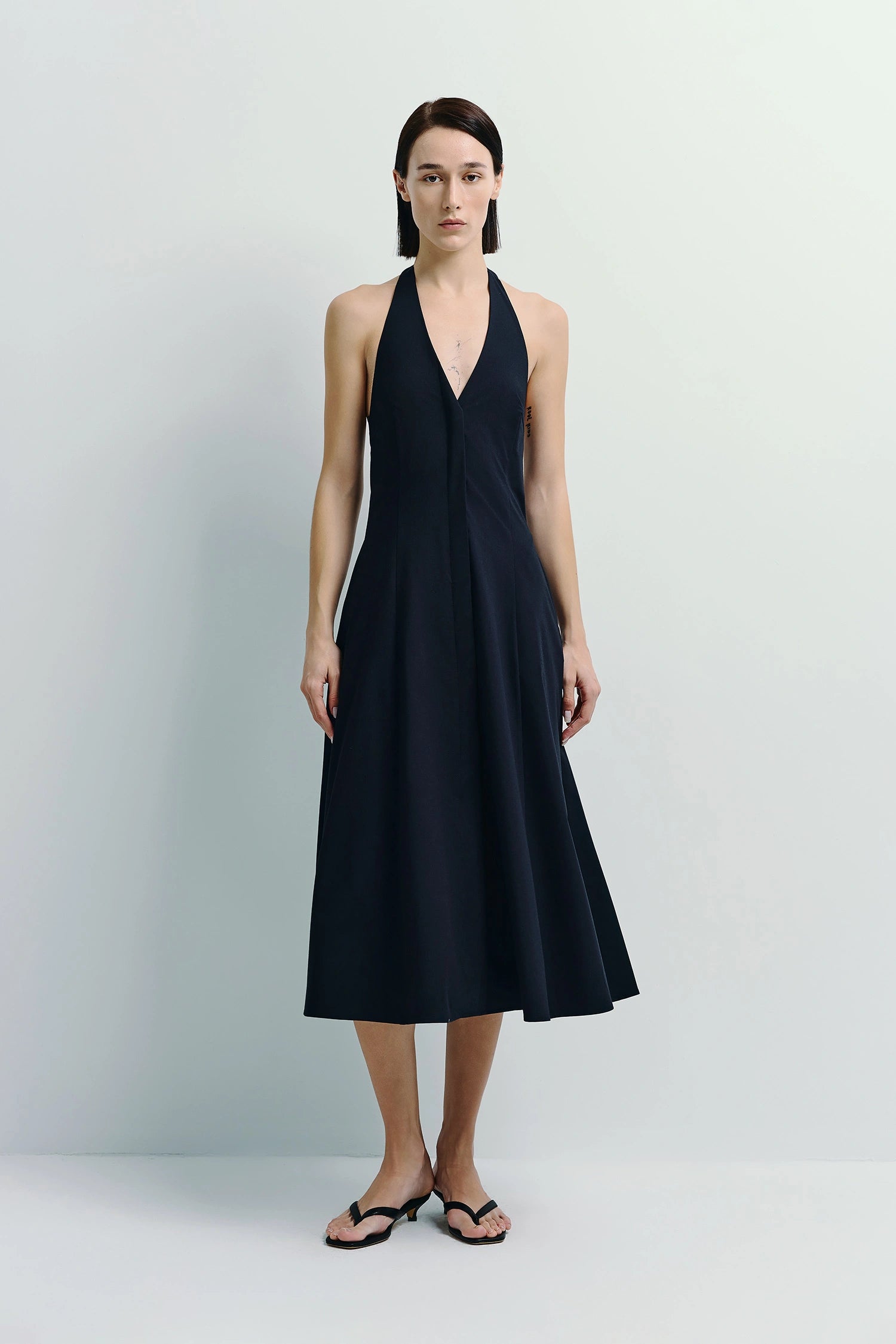 Lilas Halter Dress | Flowy Button-Front Midi Lilas Halter Dress | Flowy Button-Front Midi