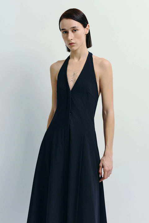 Lilas Halter Dress Navy