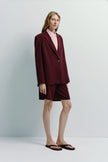 Lonan Linen Blazer Burgundy