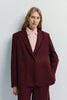 Lonan Linen Blazer Burgundy