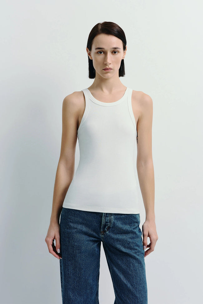 Luka Ribbed Tank White