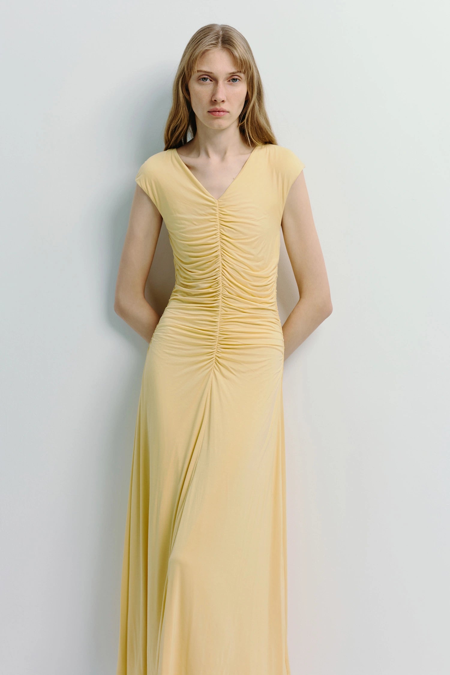 Mille Rouched Dress Yellow