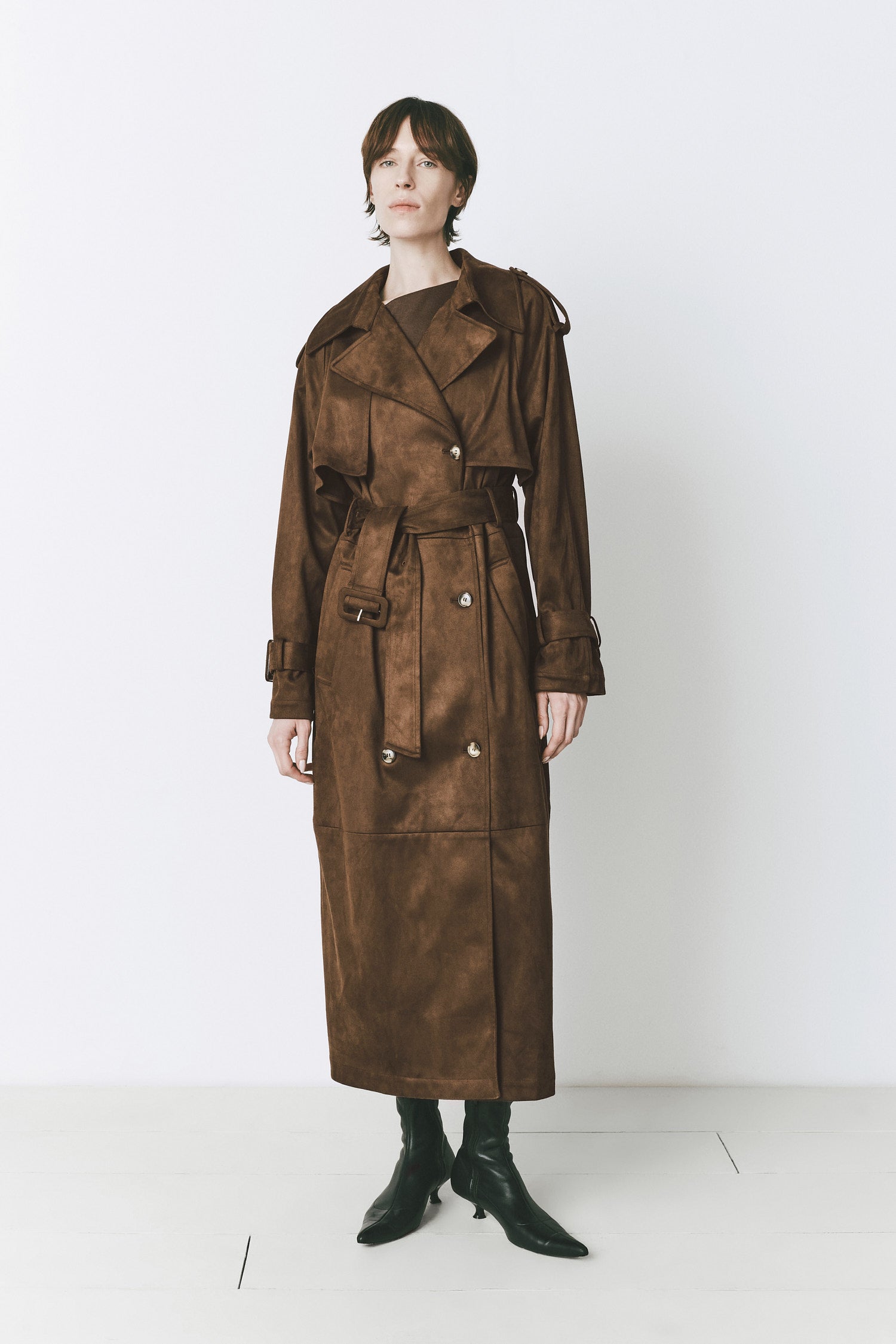 Antoine Suede Trench Coat