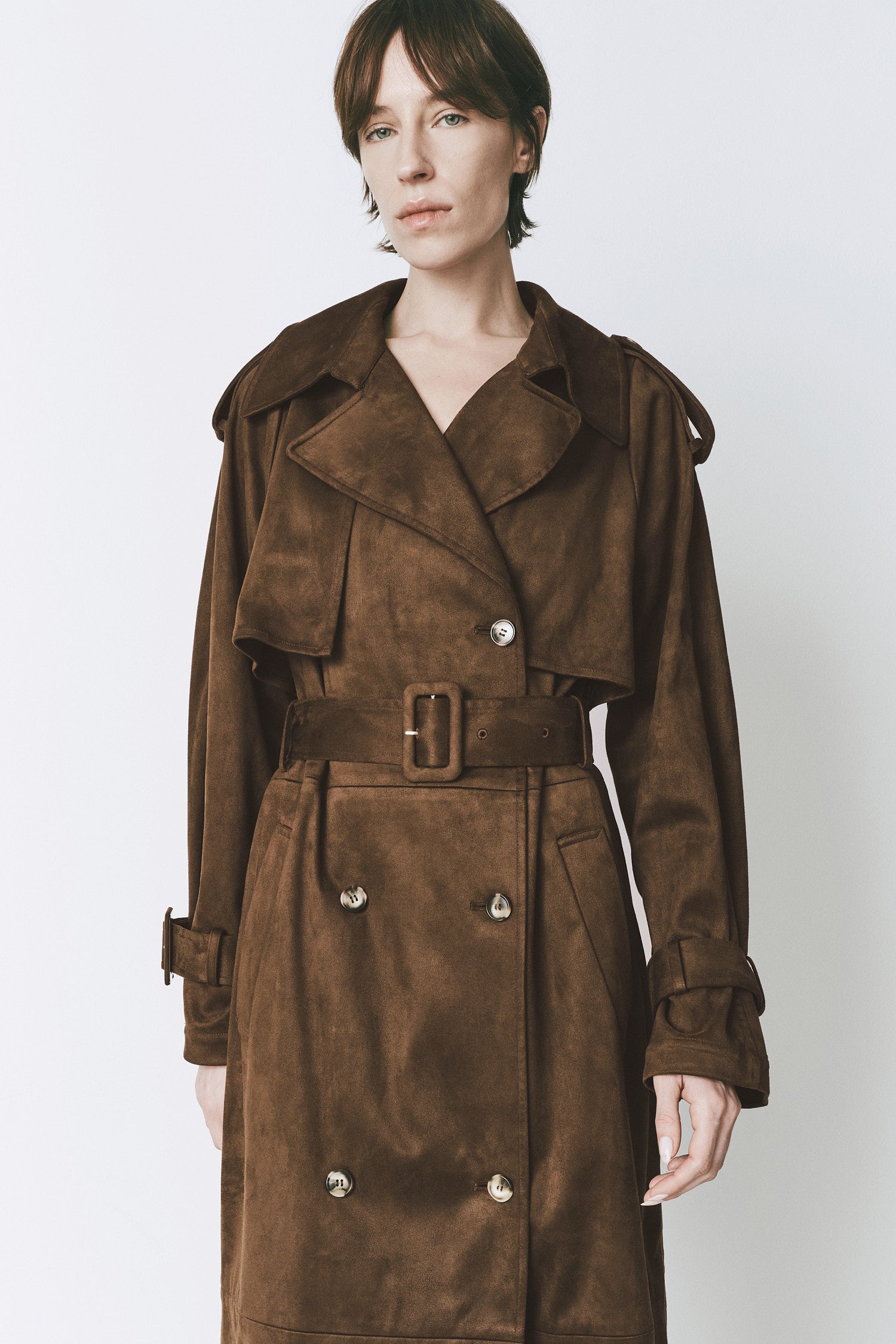 Antoine Suede Trench Coat