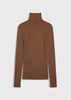 Rue Sophie Brown wool turtleneck top with long sleeves and a slim-fit design.