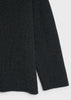 wool-blend oversized V-neck sweater in dark charcoal. 