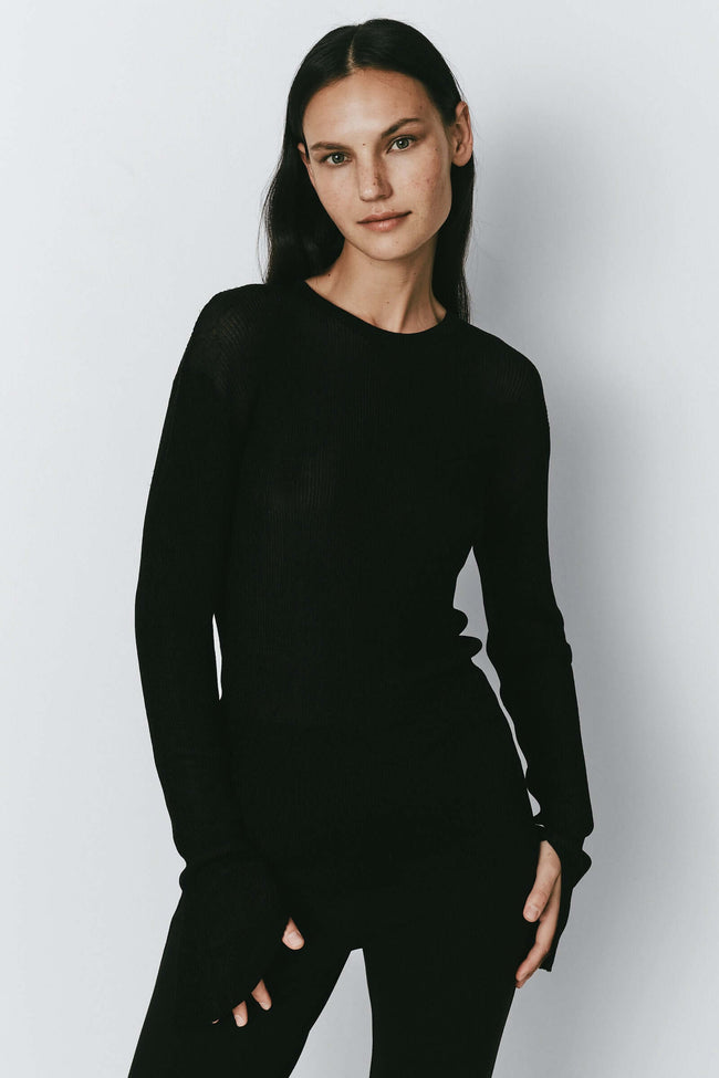 Deni Knit Top in Black