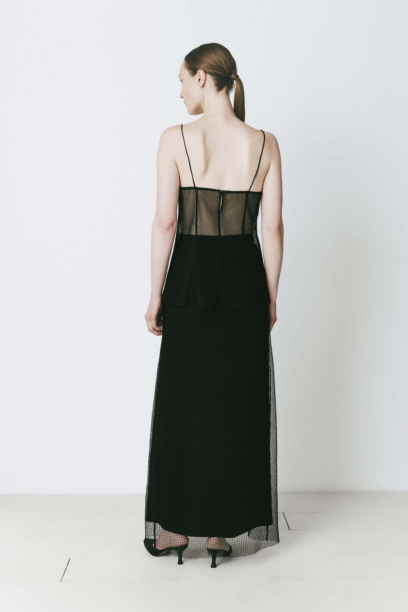 Ruesophie Espoir Collection Black Sheer Mesh Top and Skirt Outfit, Fall Fashion