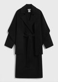 Rue Sophie Grand Scarf Midi Coat Black