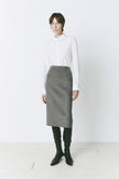 Rue Sophie Le Marais Pencil Midi Skirt Grey