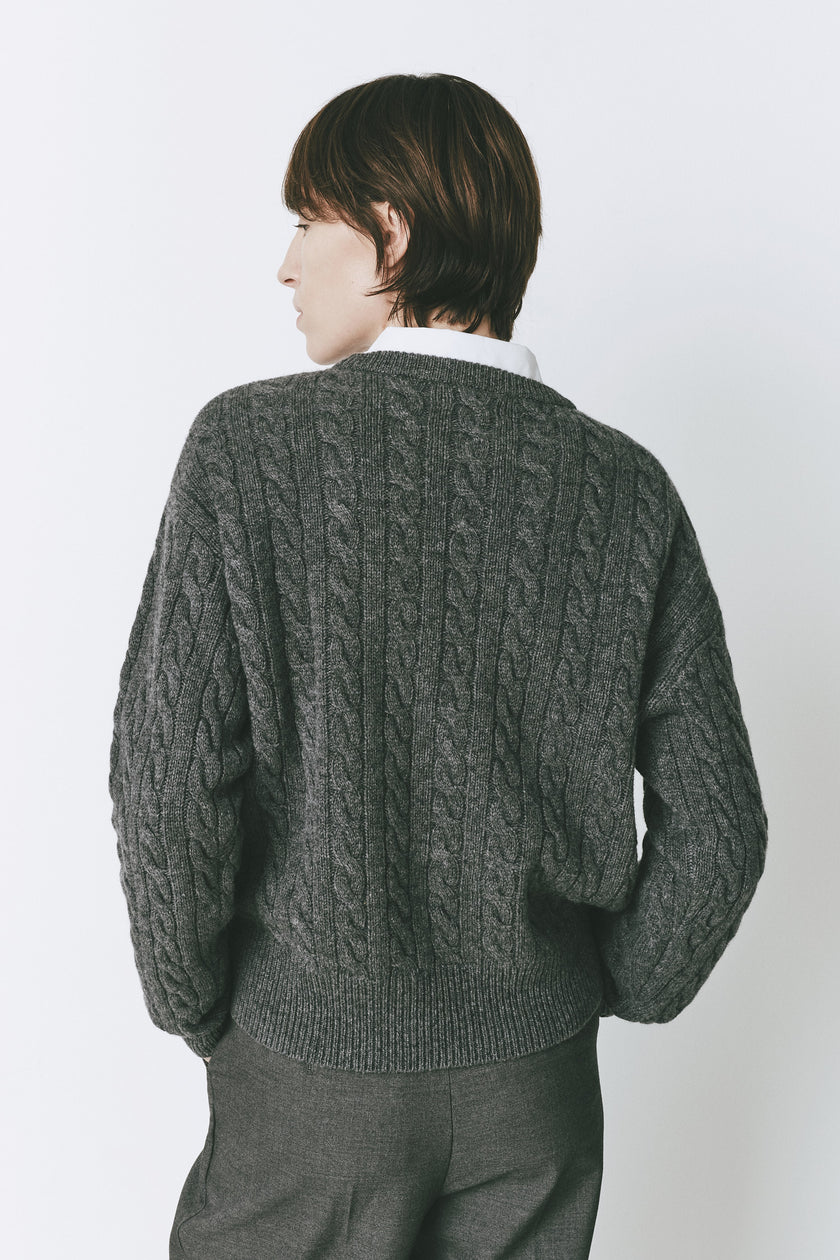 Cinder Lyon Cable Knit Sweater with cable knit design, wool-cashmere blend