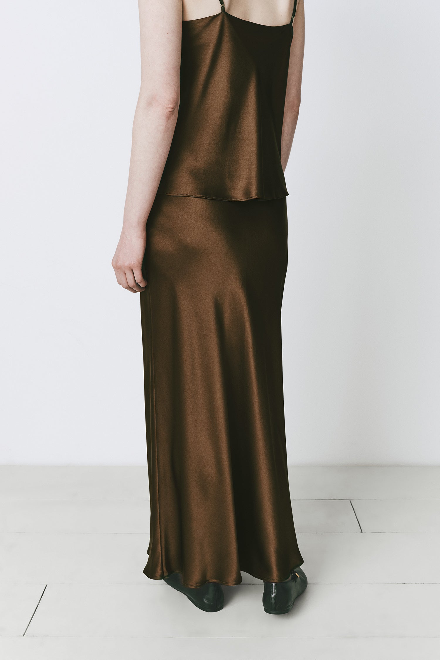 Rue Sophie Rivoli Silk Skirt Brown