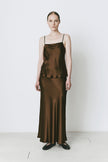 Rue Sophie Rivoli Silk Skirt Brown