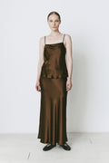 Rue Sophie Rivoli Silk Skirt Brown