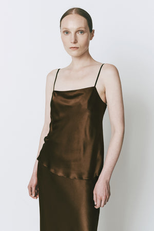 Rue Sophie Rivoli Silk Skirt Brown