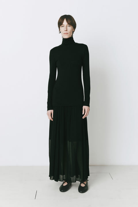 Solene Turtleneck Maxi Dress Black