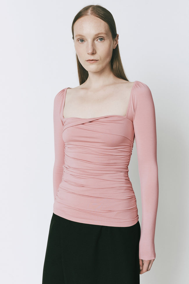 Rue Sophie Verrerie Ruched Top Pink