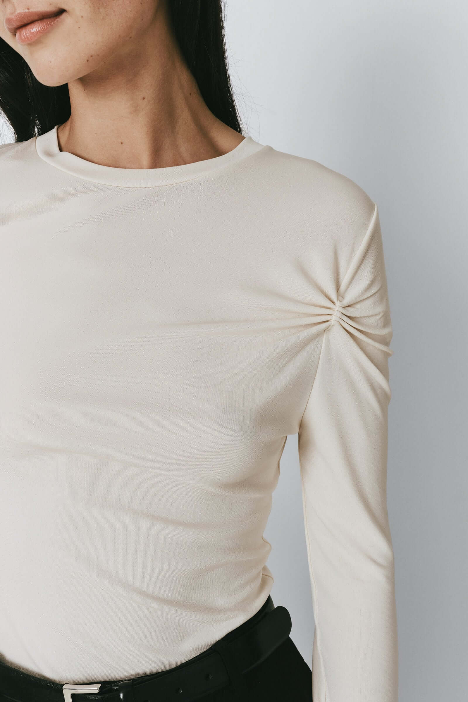 Jaquot Pleated Sleeve Top