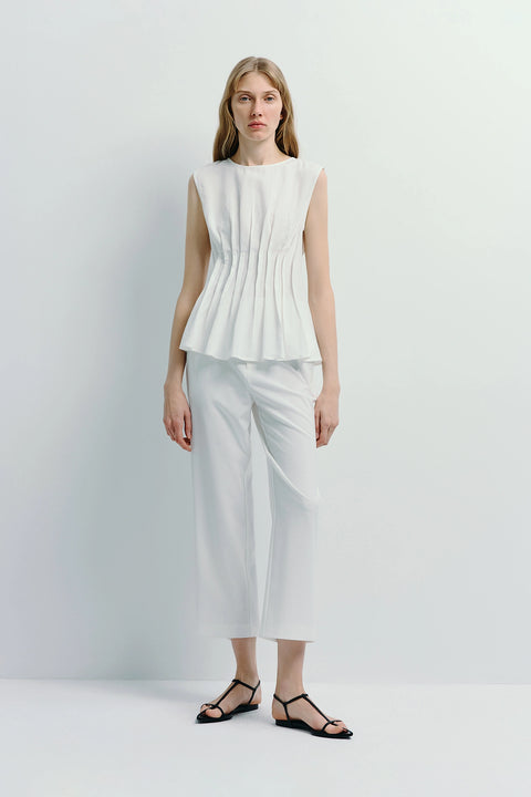 Glen Cropped Pant Off White
