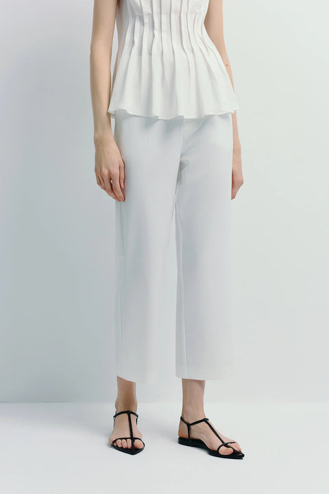 Glen Cropped Pant Off White